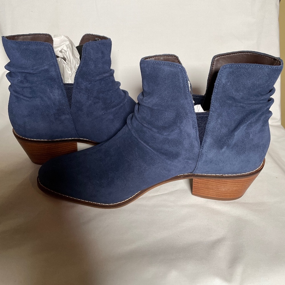 Cole Haan Alayna Marine Blue Suede Leather Womens Ankle Boots Size 9B